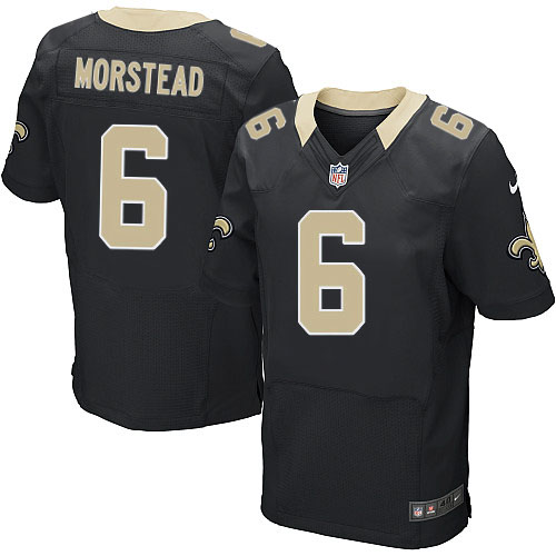 Men's Elite Thomas Morstead Nike Jersey Black Home - #6 NFL New Orleans Saints